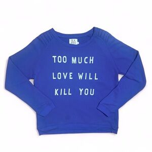Zoe Karssen Slogan Raglan Long Raglan Sleeve French Terry Sweatshirt large